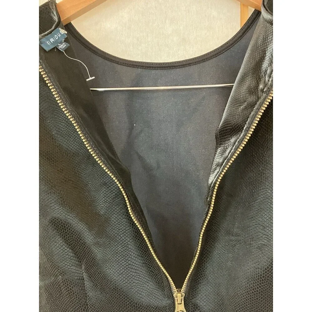 Kirious Faux Snake Skin Leather Crop Top Sleeveless Black Size Large - Picture 7 of 9